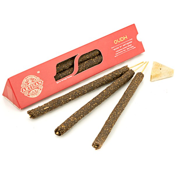 Kadzidełka Craftowe Artisan 3h palenia - Oudh + podstawka