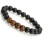 Bransoletka z naturalnych kamieni Onyx oraz nasion rudraksha
