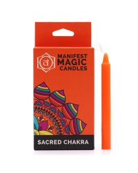 Świece magiczne manifestacyjne 12 sztuk - pomarańcz - czakra sakralna