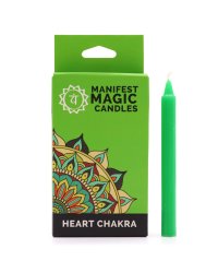 Świece magiczne manifestacyjne 12 sztuk - zielony - czakra serca