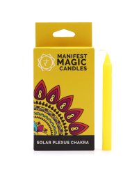 Świece magiczne manifestacyjne 12 sztuk - czakra splotu słonecznego