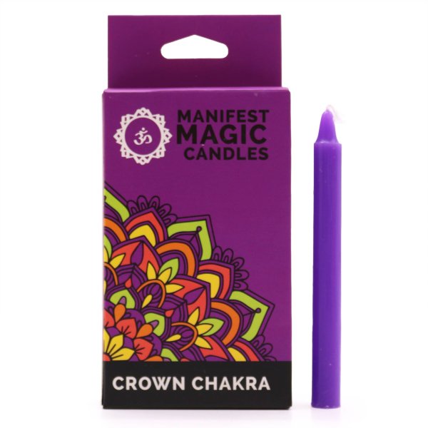 Świece magiczne manifestacyjne 12 sztuk - fioletowy - czakra korony