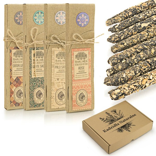 Kadzidła Naturalne Banjara zestaw 4 zapachów- zestaw prezentowy