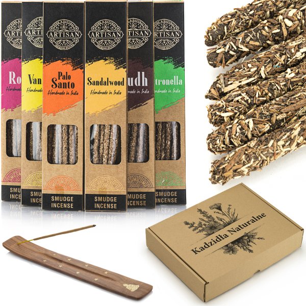Kadzidełka rzemieślnicze Artisan otaczane Palo Santo zestaw 6 zapachów