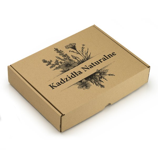 Białe pudełko prezentowe na kadzidełka z naturalnym bukietem w środku
