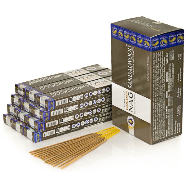 Kadzidełka Vijayshree Golden Nag Oferta Hurtowa 12szt - Sandałowiec