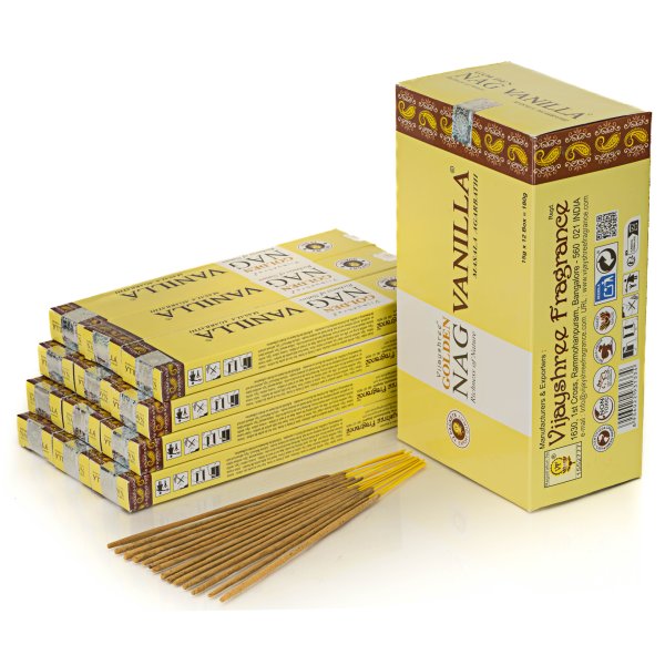 Kadzidełka Vijayshree Golden Nag Oferta Hurtowa 12szt - Wanilia