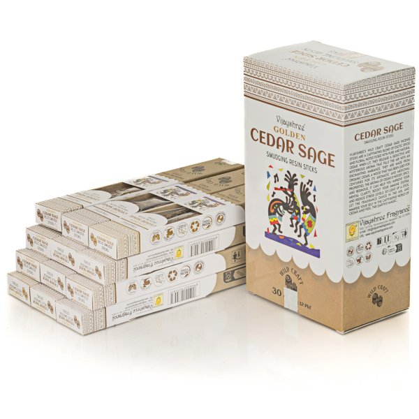 Kadzidełka Vijayshree Smudging Oferta Hurtowa 12szt - Szałwia Cedrowa