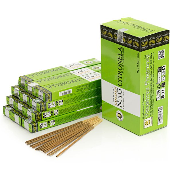 Kadzidełka Vijayshree Golden Nag Oferta Hurtowa 12szt - Citronella