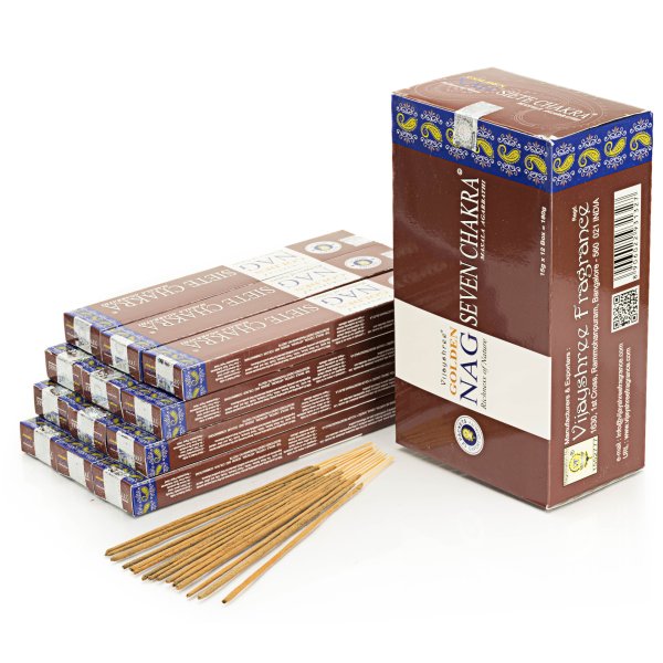 Kadzidełka Vijayshree Golden Nag Oferta Hurtowa 12szt - 7 Czakr