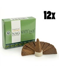 Kadzidełka stożkowe Vijayshree  +  Podstawka Hurt - Biała Szałwia