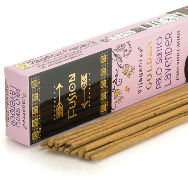 Kadzidełka pyłkowe Vijayshree Golden Fusion - Palo Santo & Lawenda