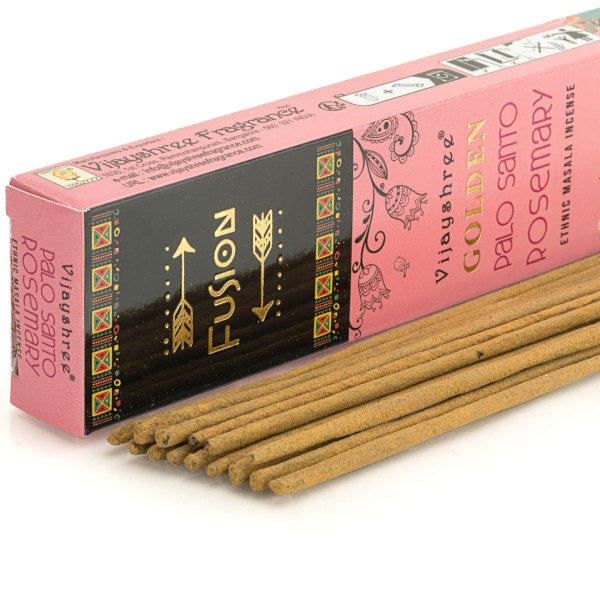 Kadzidełka pyłkowe Vijayshree Golden Fusion - Palo Santo & Rozmaryn