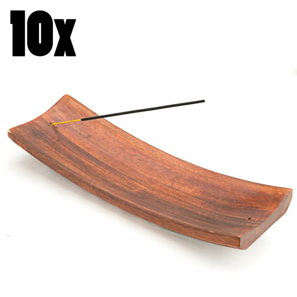 Podstawka na kadzidełka z drewna sheesham 30x10 cm – łódka - 10x