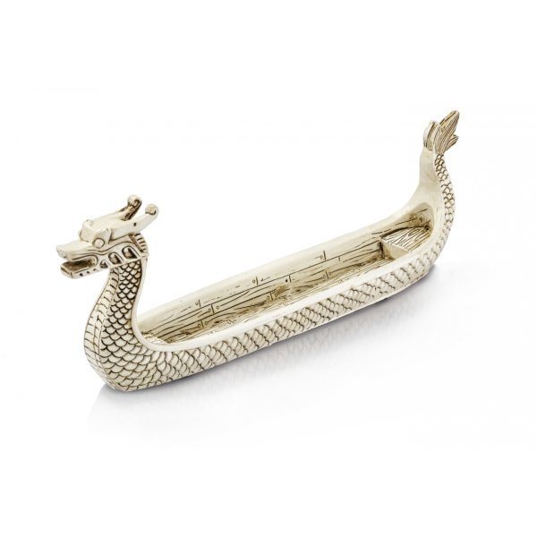Podstawka pod kadzidełka w kształcie łódki – ceramiczna gondola smok