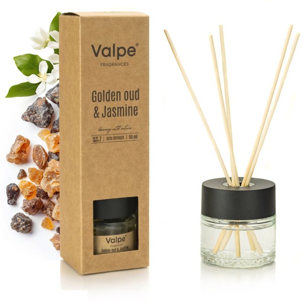 Dyfuzor zapachowy BISPOL Valpe Złoty Oud & Jaśmin 50 ml