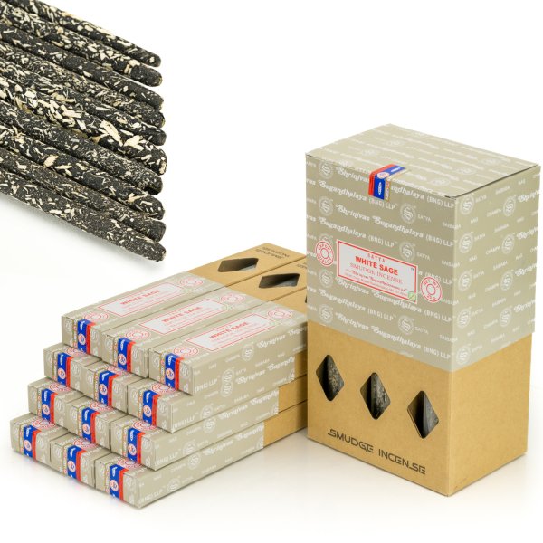 Kadzidełka Naturalne Satya Smudge Biała Szałwia 25 g Hurt 12 Paczek
