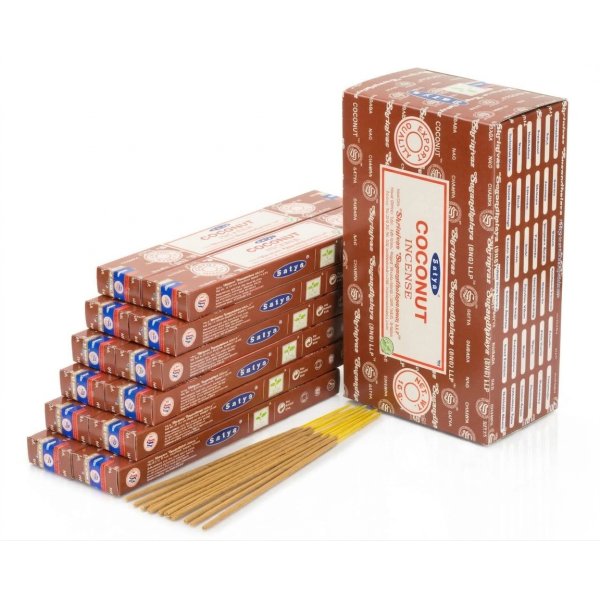 Kadzidełka pyłkowe Satya Nag Champa 12szt - Kokos 