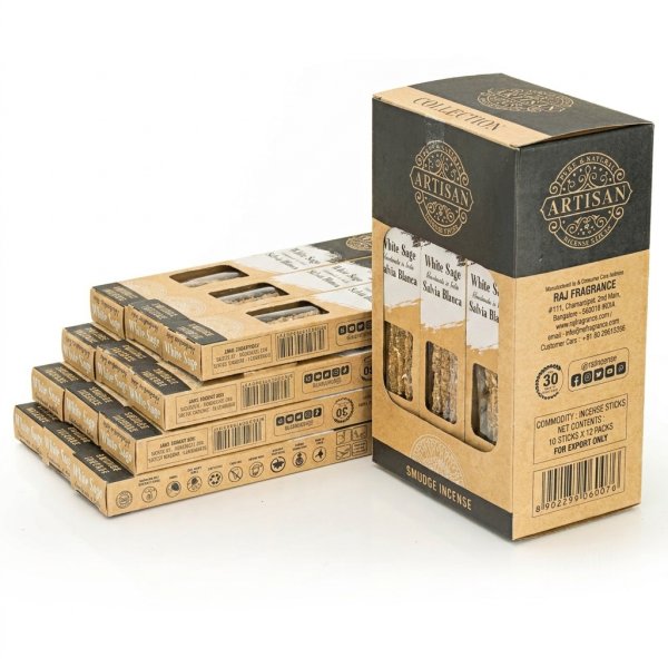 Kadzidełka Craftowe Artisan Hurt 12szt Palo Santo - Biała Szałwia