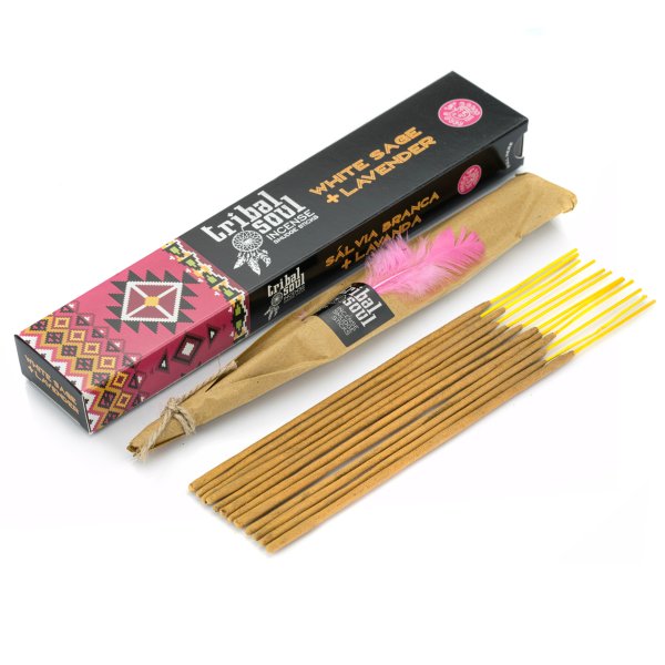 Kadzidełka Tribal Soul - Biała szałwia i lawenda + Piórko