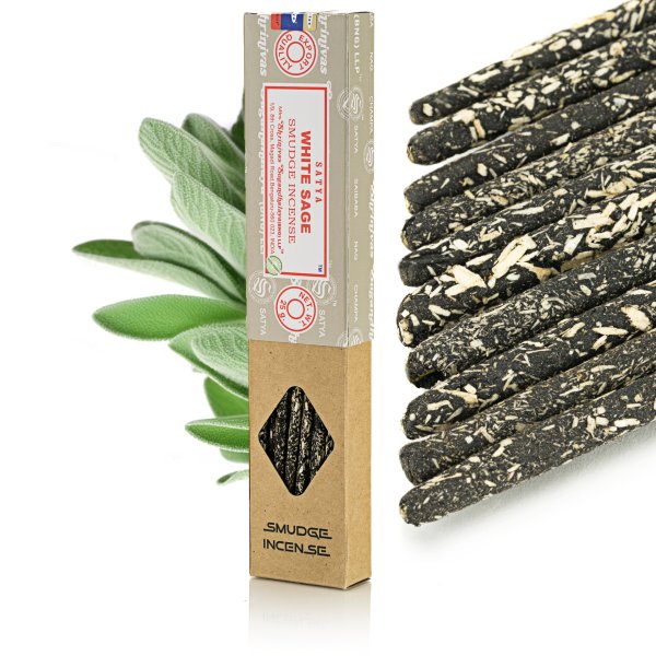 Kadzidełka Naturalne Satya Smudge Biała Szałwia 25 g – Ręcznie Rolowane
