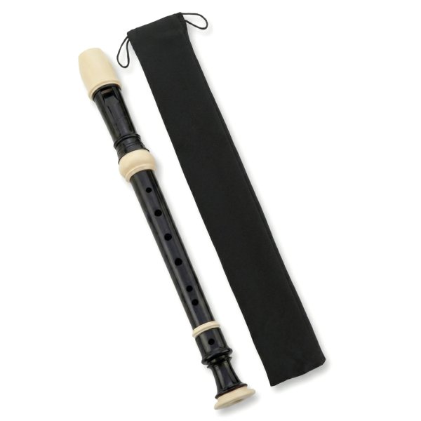 Flet szkolny prosty 8-otworowy 32 cm - Drewniany