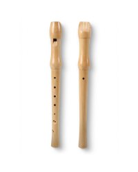 Flet szkolny prosty 8-otworowy 32 cm - Drewniany